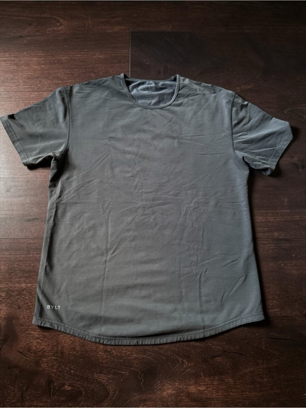 BYLT Basics LUX Drop-Cut Shirt Men’s Large Gray Short Sleeve Crew Neck Tee